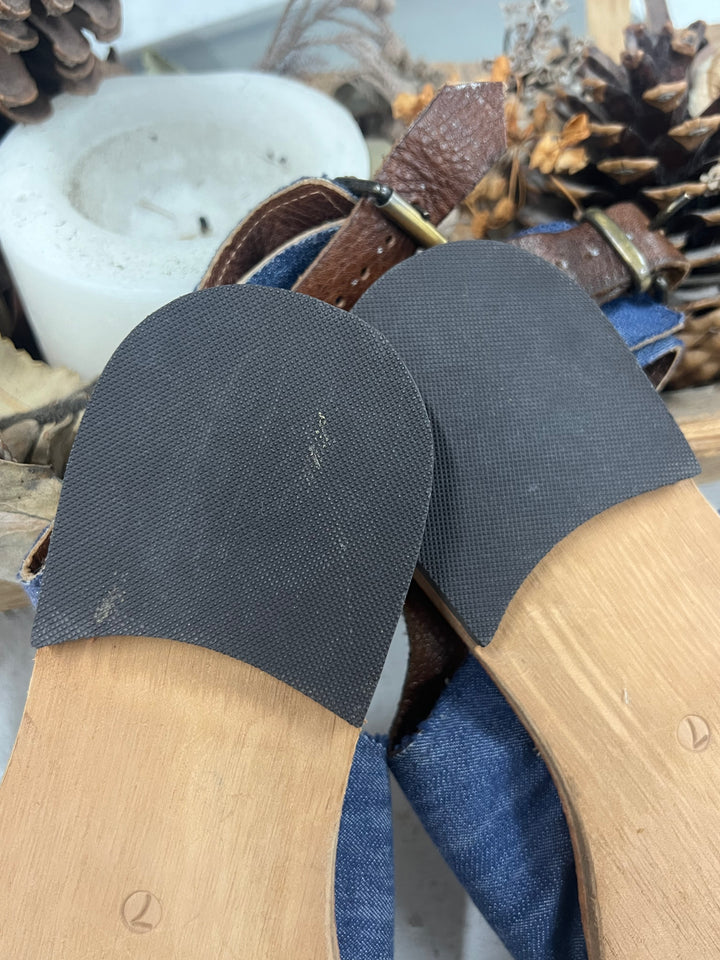 Sandali in denim Montecalvario