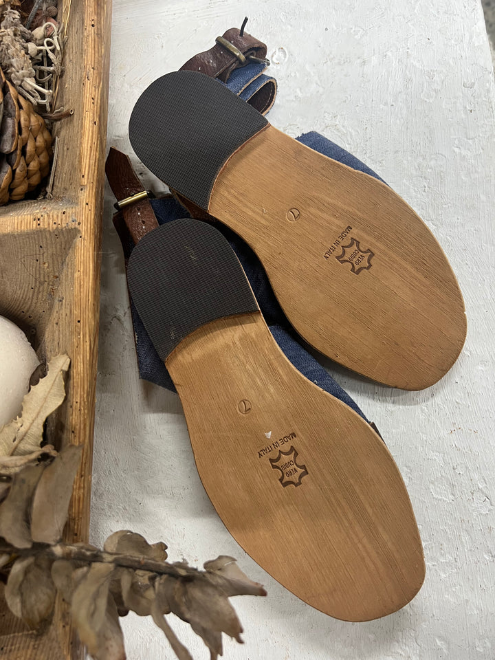 Sandali in denim Montecalvario