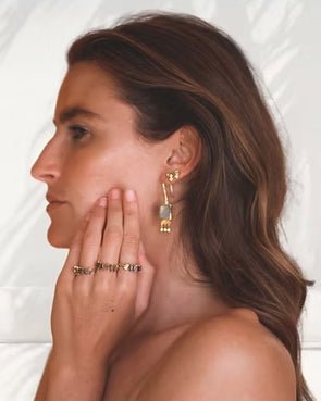 ANJUNA LABRADORITE EARRINGS - La Casa by Importante