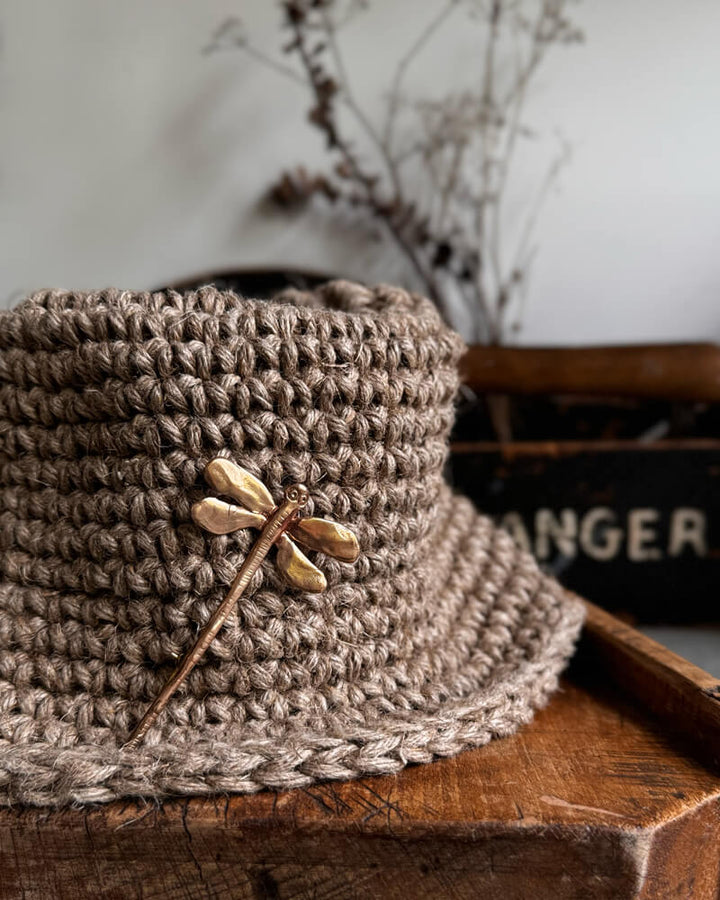 BEATA HANDWOVEN LINEN HAT - La Casa by Importante