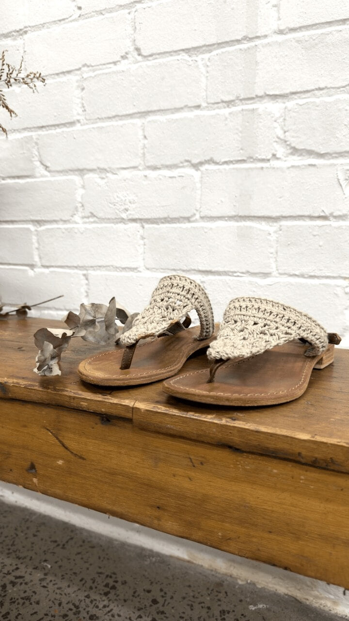 Imperfect - Positano Sandals Naturale - La Casa by Importante