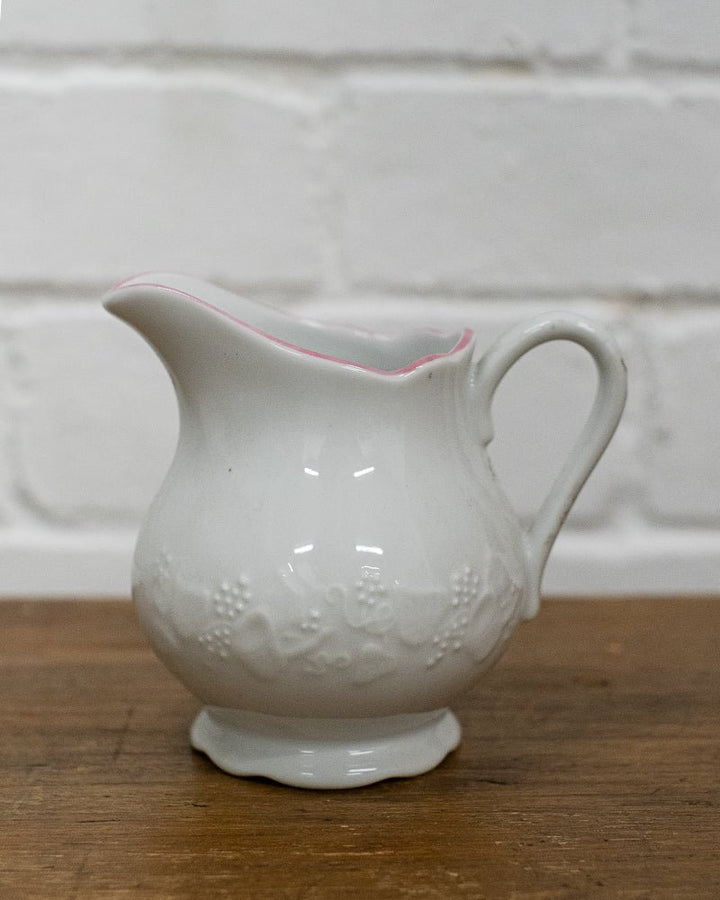 Vintage French Jugs w/ Pink Trim - La Casa by Importante