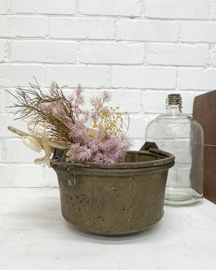 Antique French Copper & Wrought Iron Pot