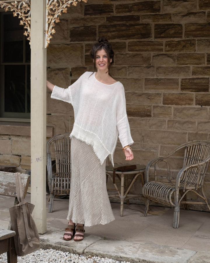 GONNA MOSE' Linen Skirt - Garza Uffizi