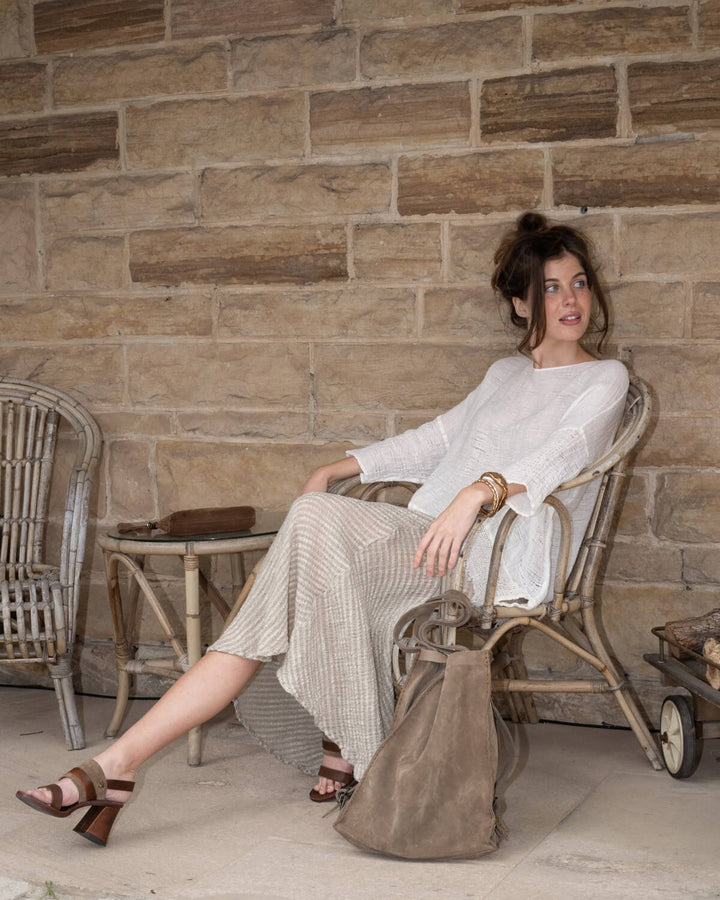 GONNA MOSE' Linen Skirt - Garza Uffizi