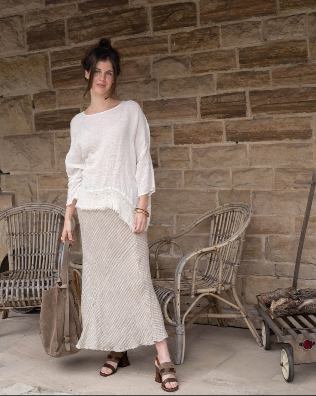 GONNA MOSE' Linen Skirt - Garza Uffizi