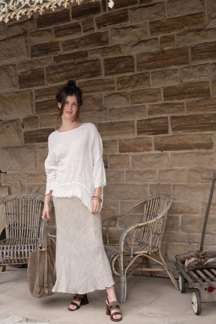 GONNA MOSE' Linen Skirt - Garza Uffizi