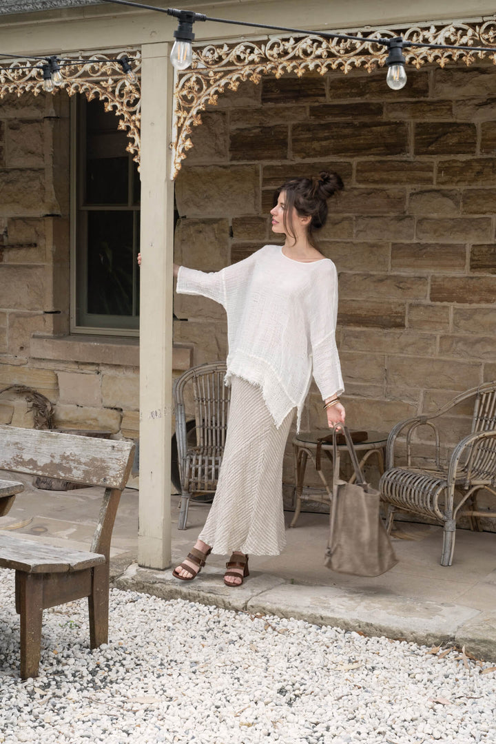 GONNA MOSE' Linen Skirt - Garza Uffizi