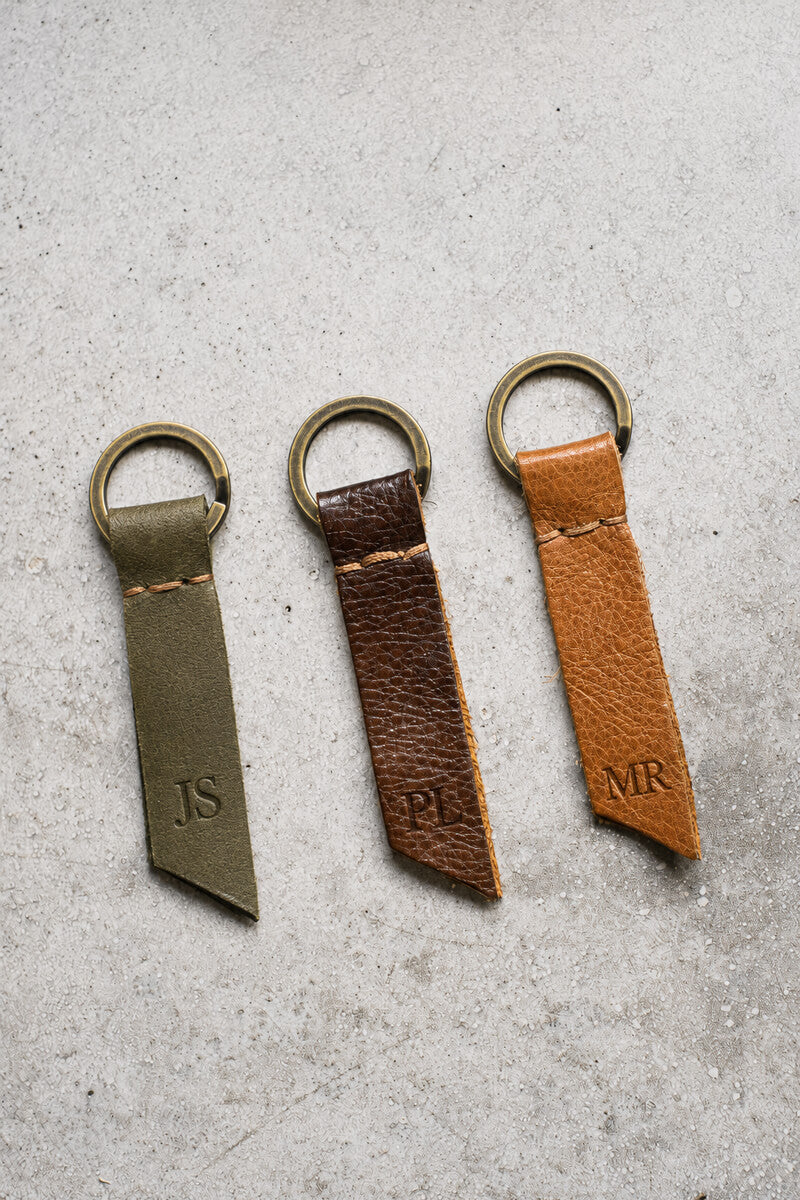 PERSONALISED PORTACHIAVI ESSENZIALE LEATHER KEYRING