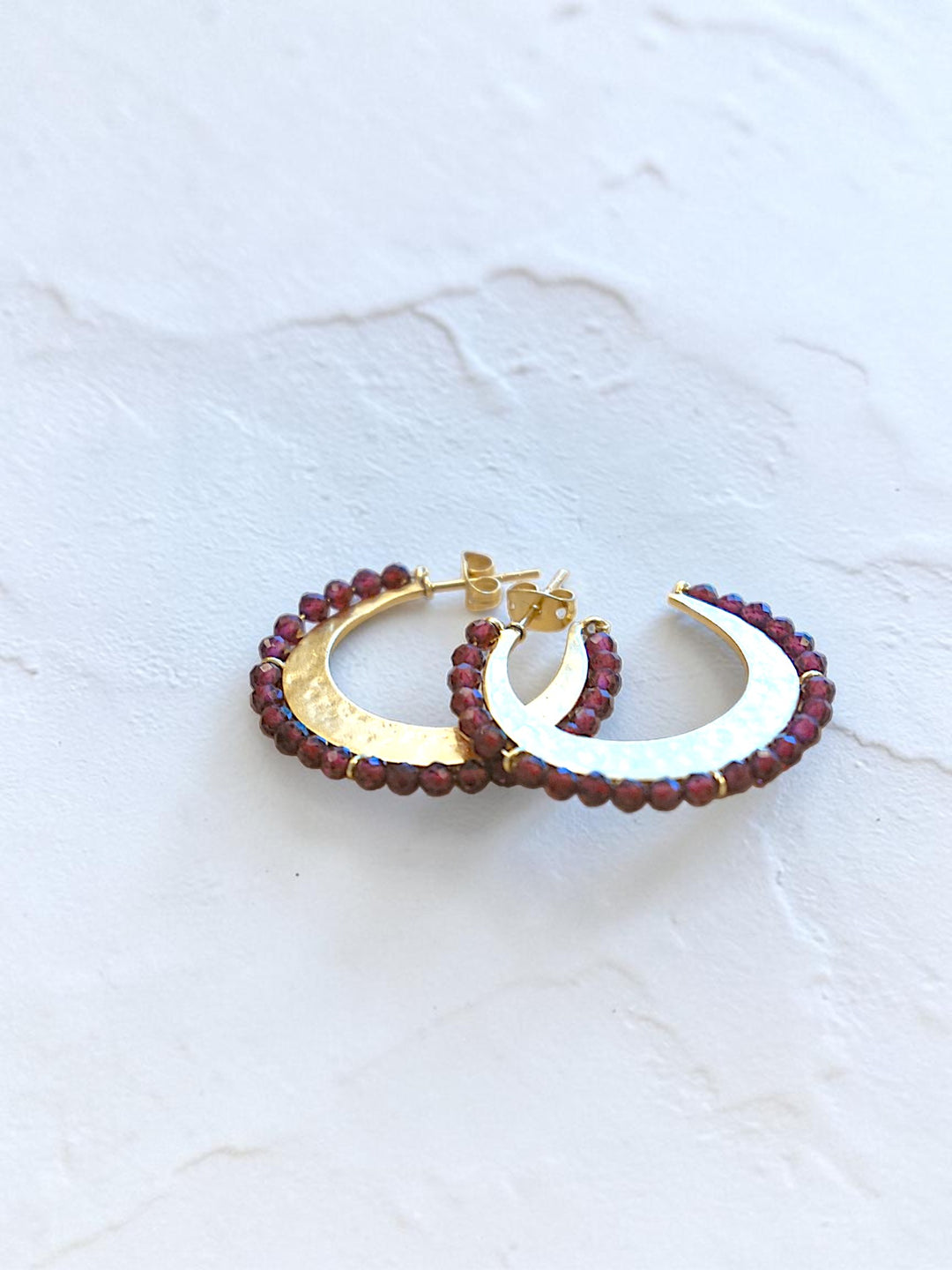 Garnet Crescent Hoops