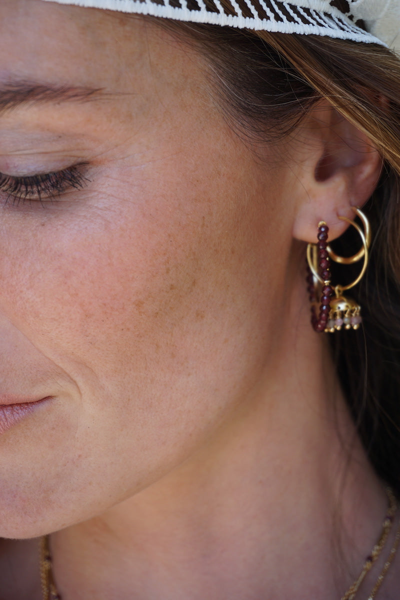 Garnet Crescent Hoops