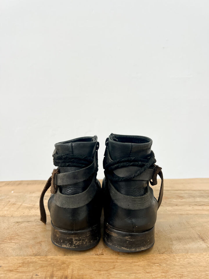 Black Leather Wittner Ankle Boots - Second Hand - 38