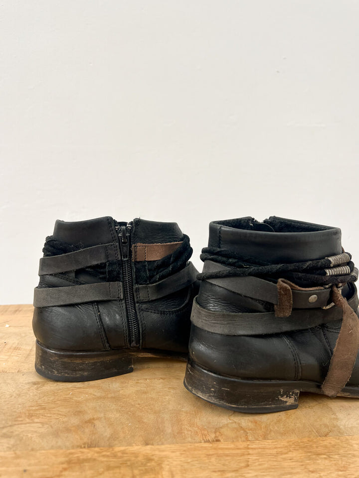 Black Leather Wittner Ankle Boots - Second Hand - 38