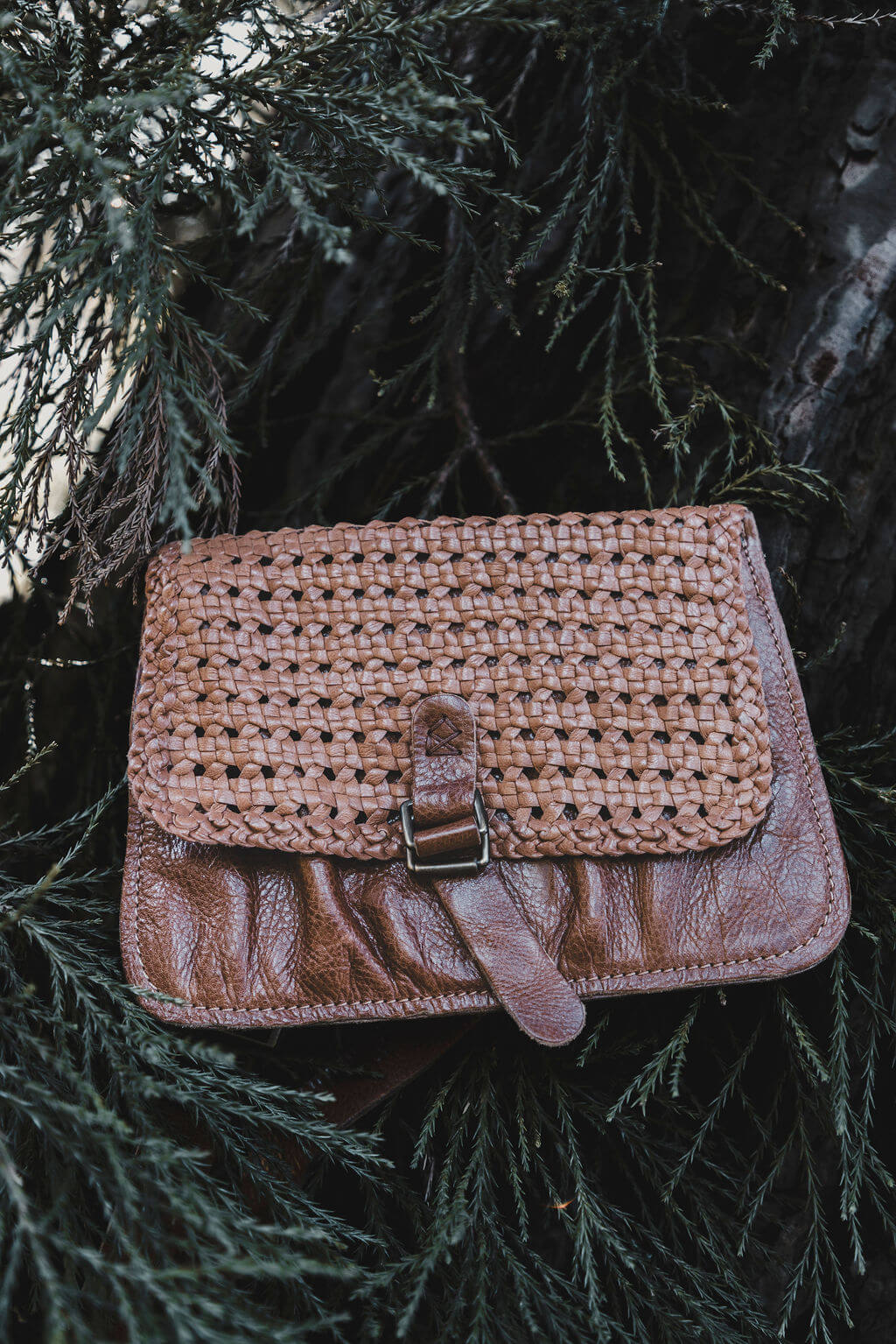 MARSUPIETTO TRECCIA LEATHER BUMBAG