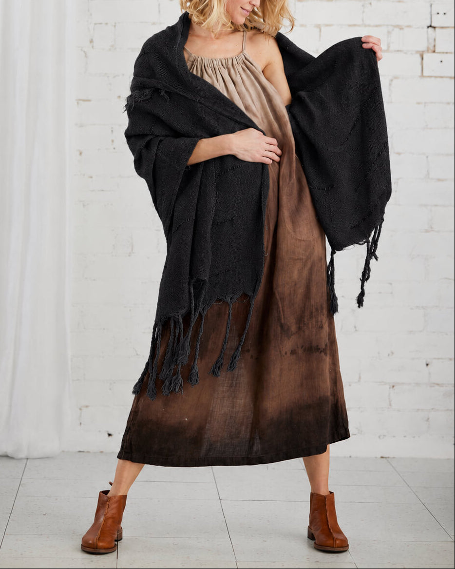 NIKOLA HANDWOVEN HOODED SHAWL