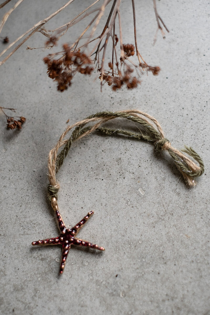 Xmas Ornament | Enameled Stella Di Mare Bronze Pendant
