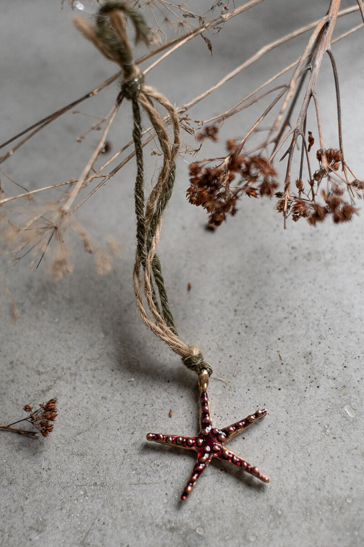 Xmas Ornament | Enameled Stella Di Mare Bronze Pendant