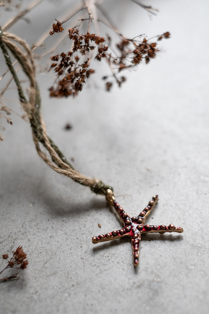 Xmas Ornament | Enameled Stella Di Mare Bronze Pendant