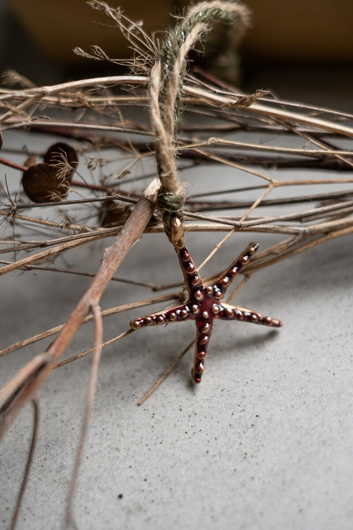 Xmas Ornament | Enameled Stella Di Mare Bronze Pendant