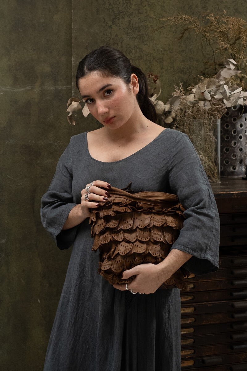 ASIA BUCKET LACE BAG - Cognac - SORRENTO - La Casa by Importante