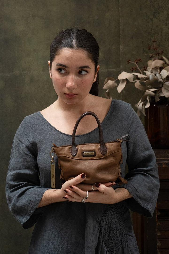 DAFNE LACE SMALL BAG - Cognac - SORRENTO - La Casa by Importante