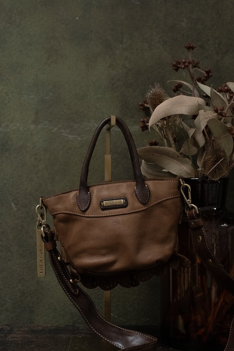 DAFNE LACE SMALL BAG - Cognac - SORRENTO - La Casa by Importante