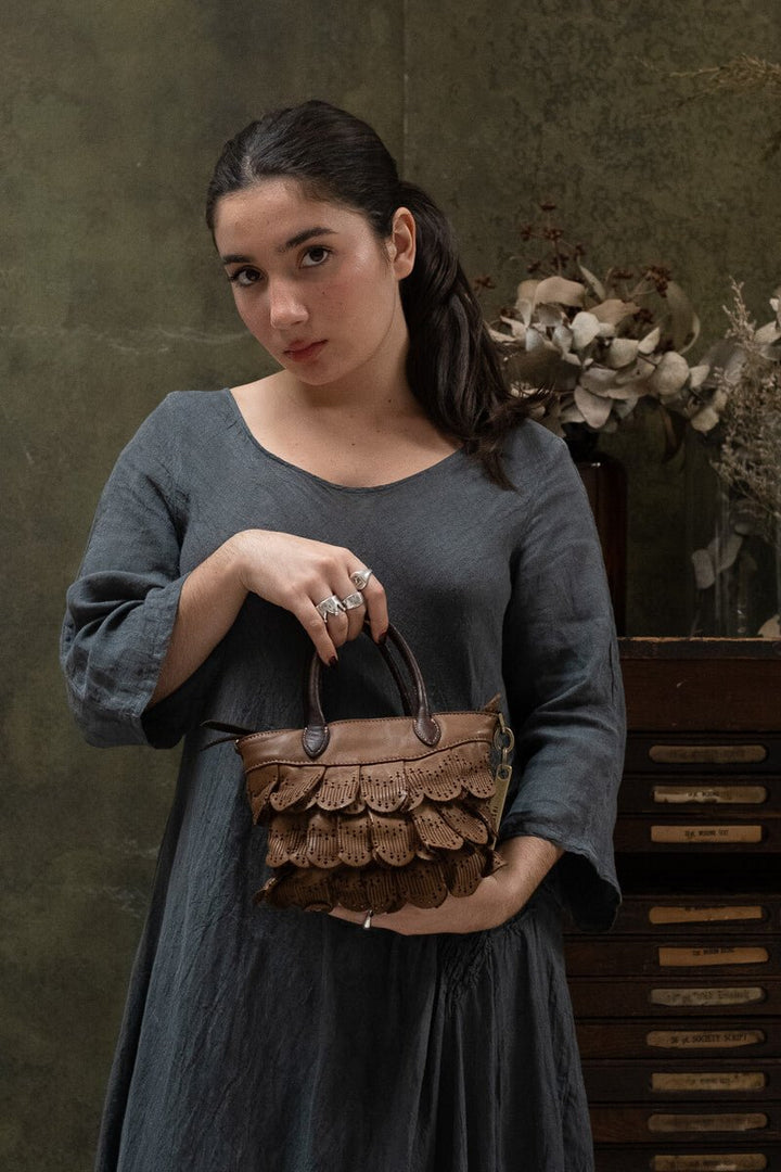 DAFNE LACE SMALL BAG - Cognac - SORRENTO - La Casa by Importante