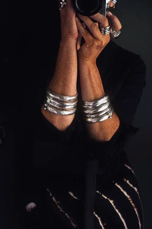 DOMED CHUNKY SILVER BRACELET - La Casa by Importante