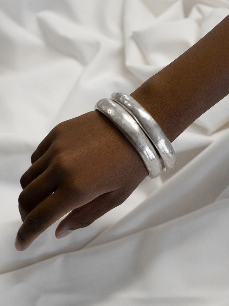 DOMED CHUNKY SILVER BRACELET - La Casa by Importante