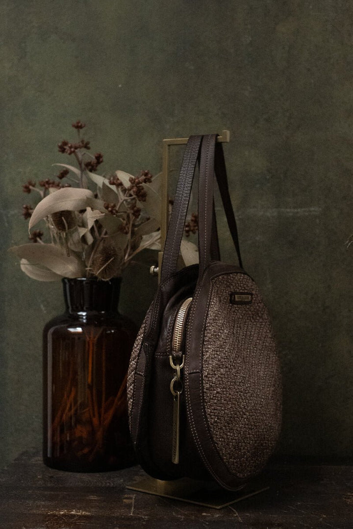 ELETTRA ROUND MEDIUM BAG - Brown - FIRENZE - La Casa by Importante
