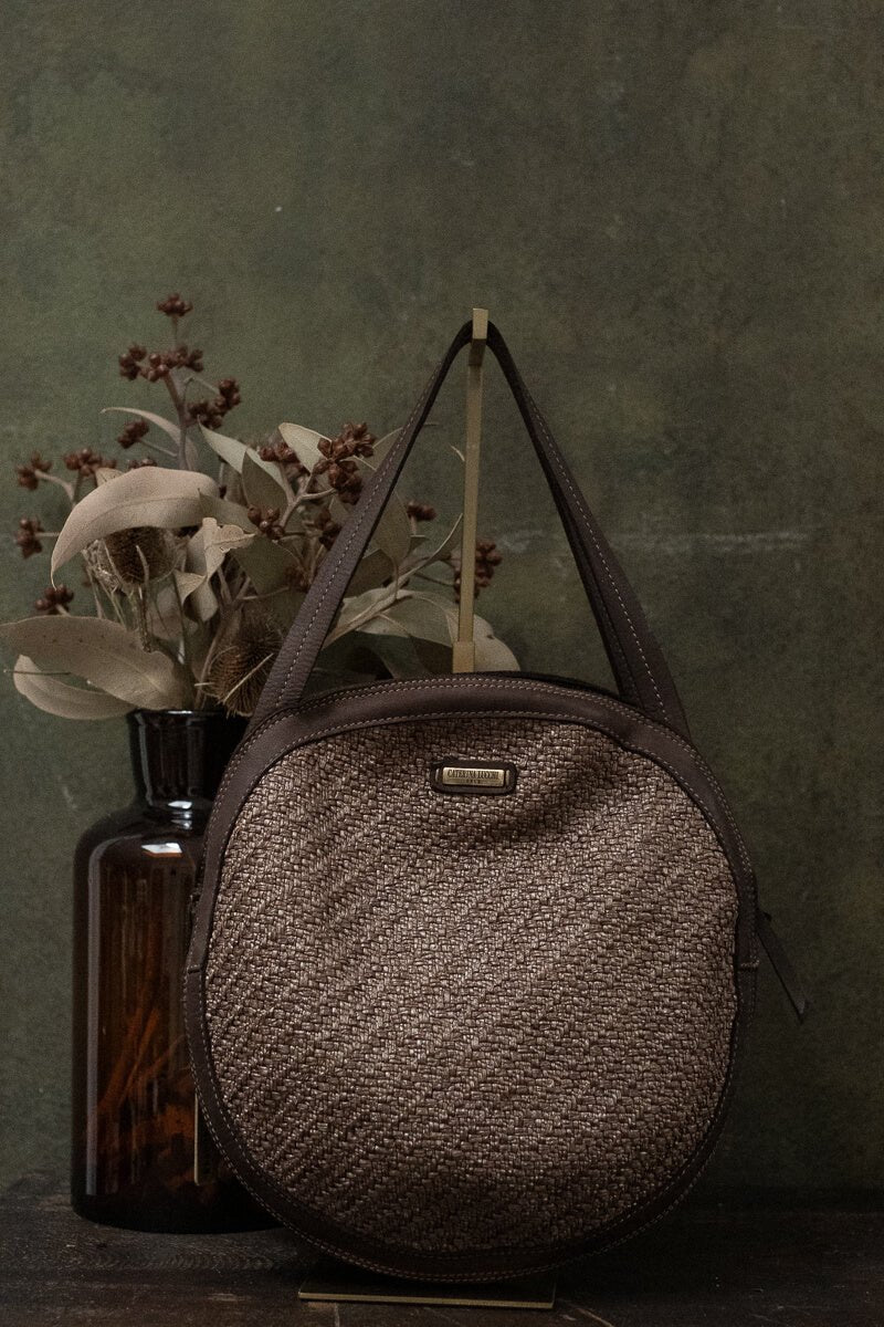 ELETTRA ROUND MEDIUM BAG - Brown - FIRENZE - La Casa by Importante