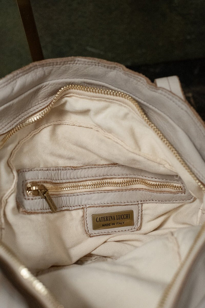 ELETTRA ROUND MEDIUM BAG - Off White - FIRENZE - La Casa by Importante