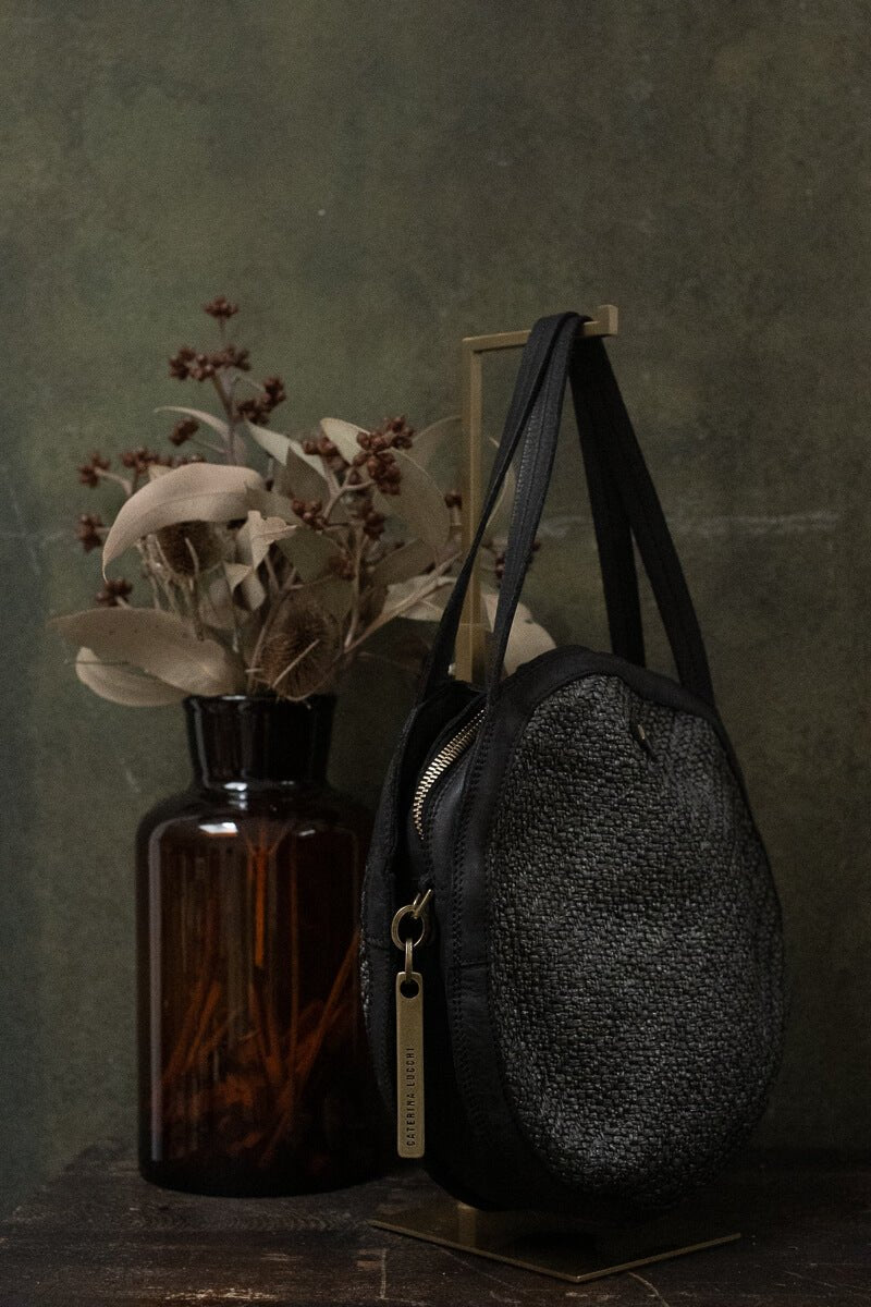 ELETTRA ROUND MEDIUM BAG - Olive Black - FIRENZE - La Casa by Importante