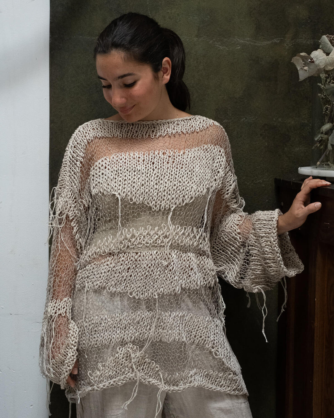 JÓZEFA LONG SLEEVE LINEN TOP - La Casa by Importante