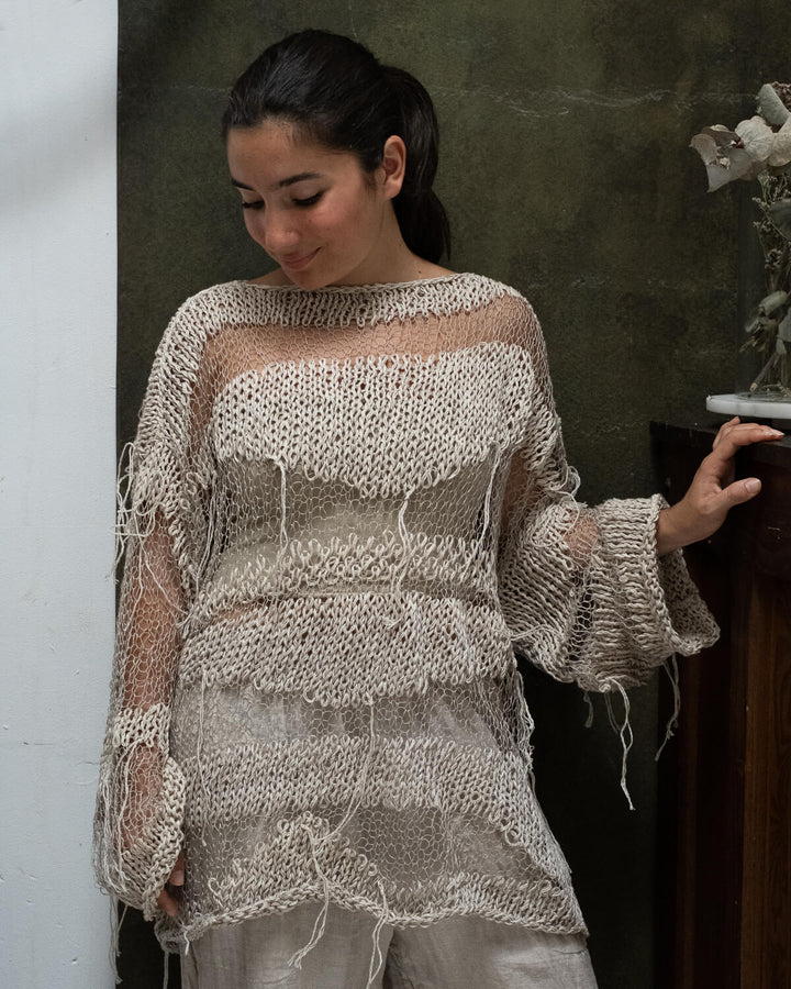 JÓZEFA LONG SLEEVE LINEN TOP - La Casa by Importante