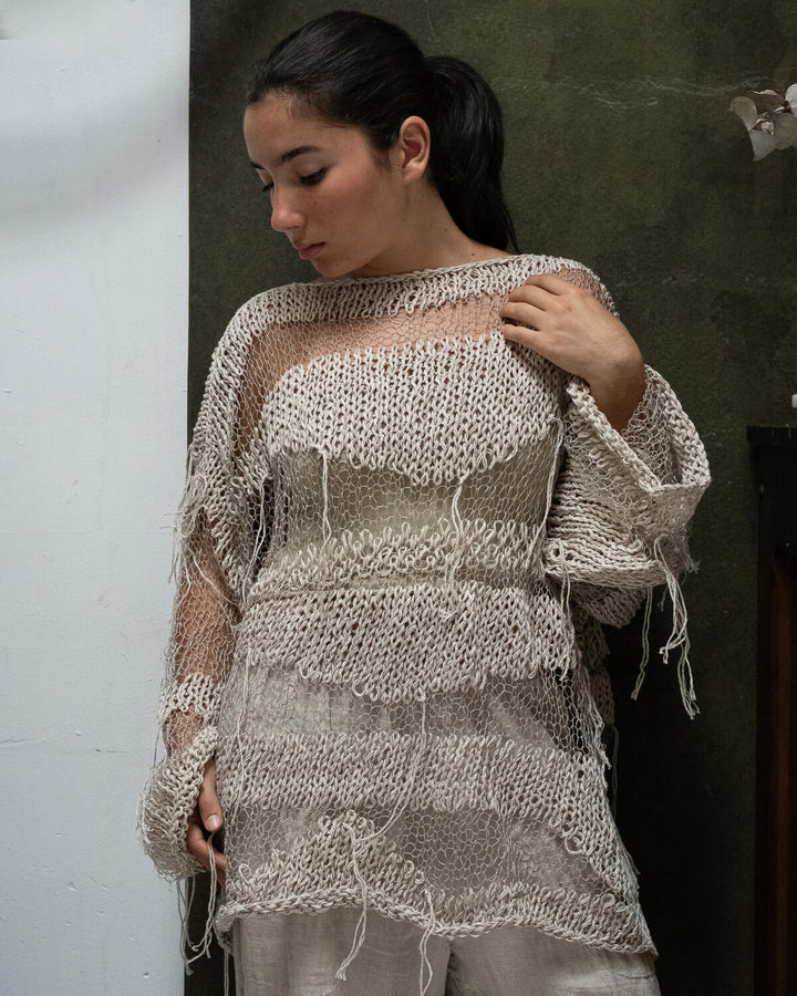 JÓZEFA LONG SLEEVE LINEN TOP - La Casa by Importante