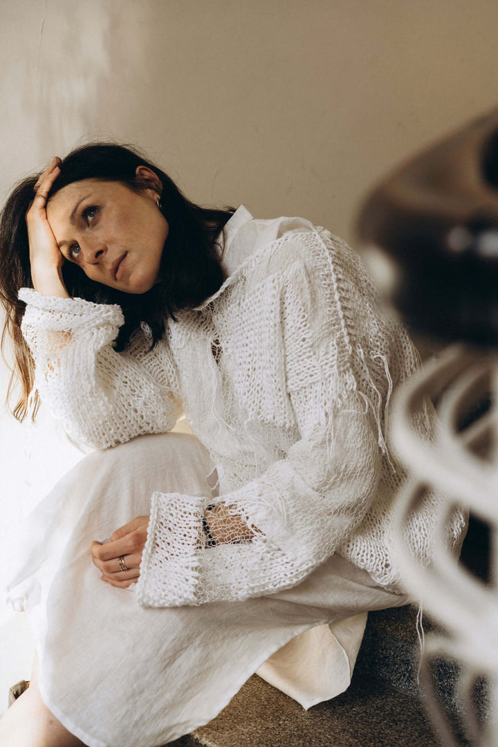 JÓZEFA LONG SLEEVE LINEN TOP - La Casa by Importante