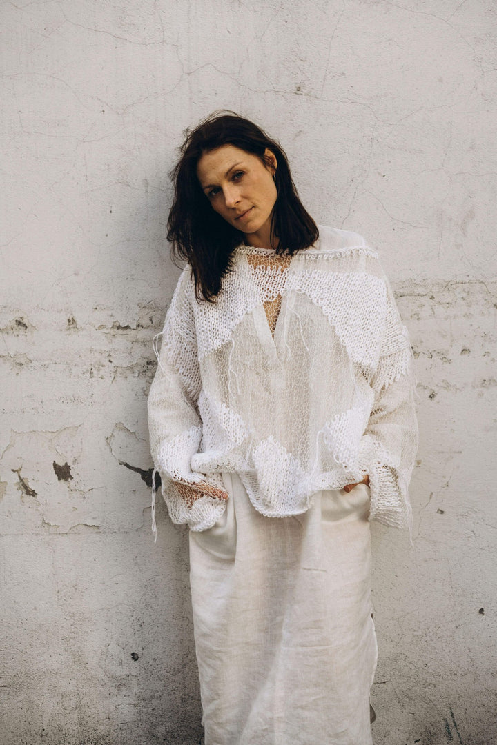JÓZEFA LONG SLEEVE LINEN TOP - La Casa by Importante