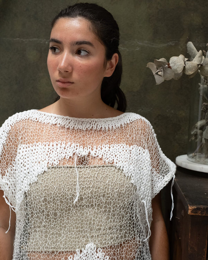 JÓZEFA SHORT SLEEVE LINEN TOP - La Casa by Importante