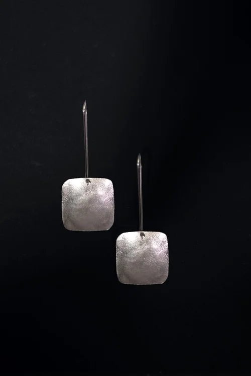 THE SILVER SQUARE DROP EARRINGS - La Casa by Importante