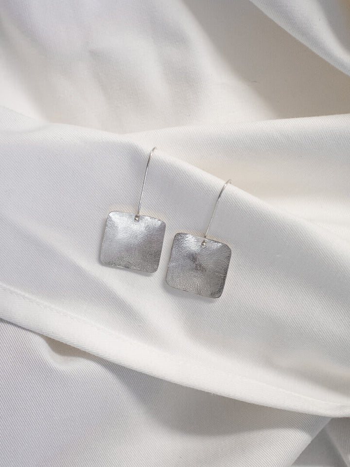 THE SILVER SQUARE DROP EARRINGS - La Casa by Importante