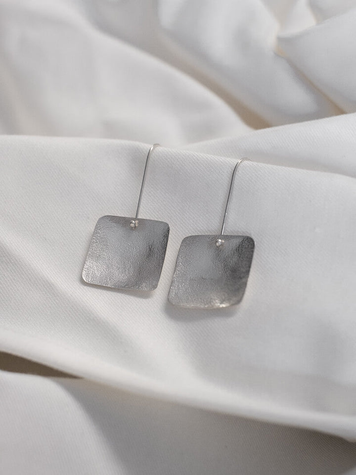 THE SILVER SQUARE DROP EARRINGS - La Casa by Importante