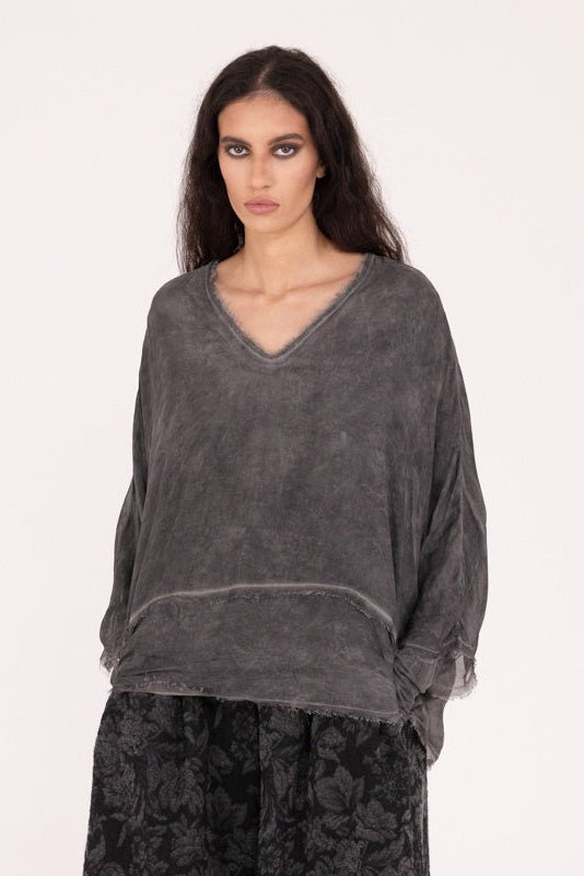 V NECK LONG SLEEVE SHIRT - S161 - La Casa by Importante