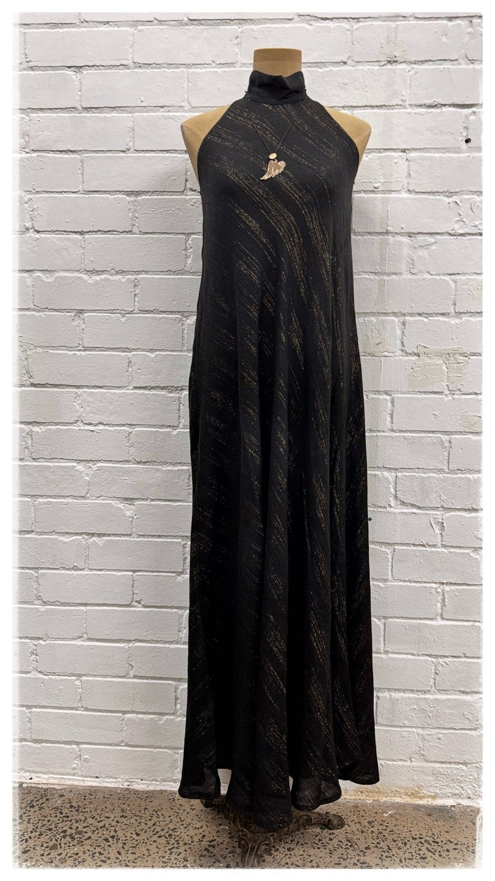 Vestito Grecale - Small - Black and Gold - La Casa by Importante