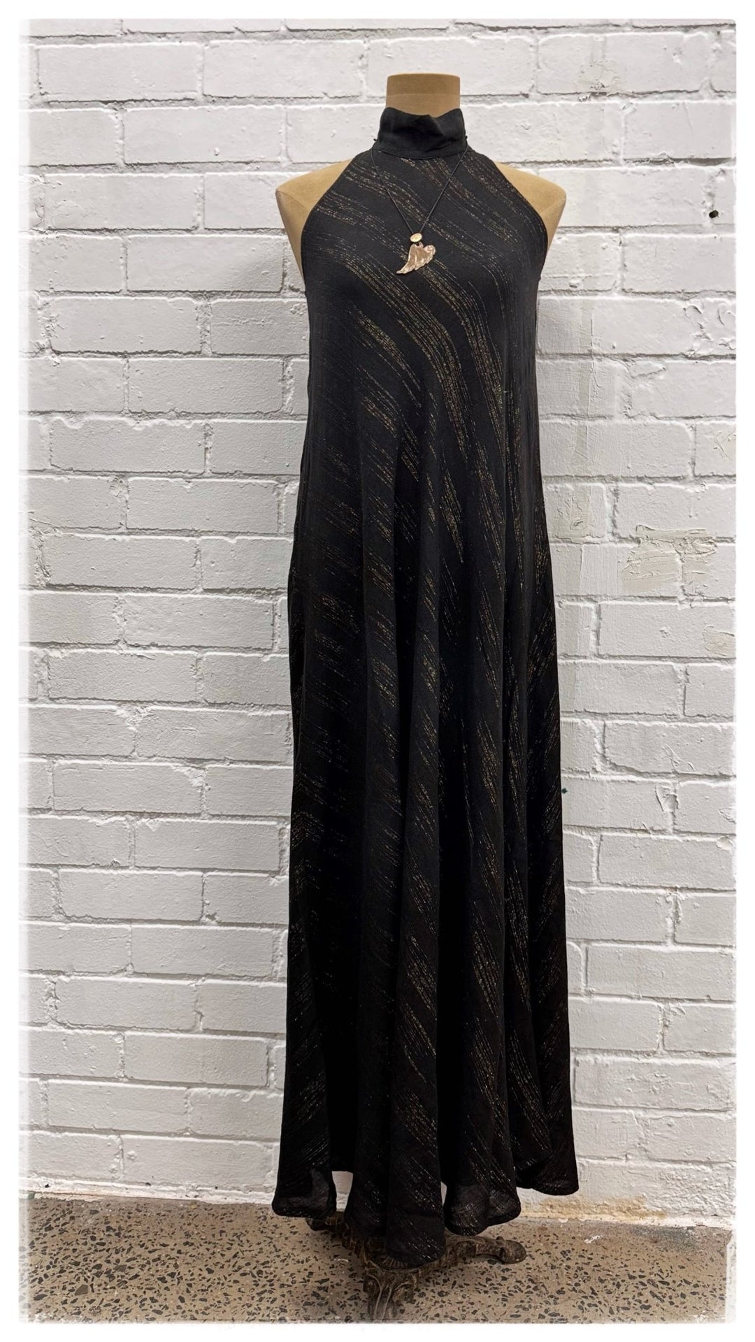 Vestito Grecale - Small - Black and Gold - La Casa by Importante