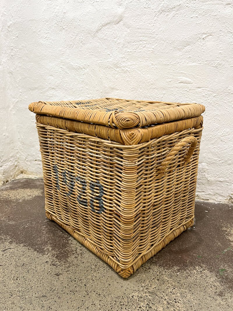 Vintage French Le Havre rattan chest - Small - La Casa by Importante