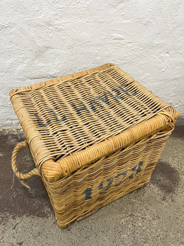Vintage French Le Havre rattan chest - Small - La Casa by Importante